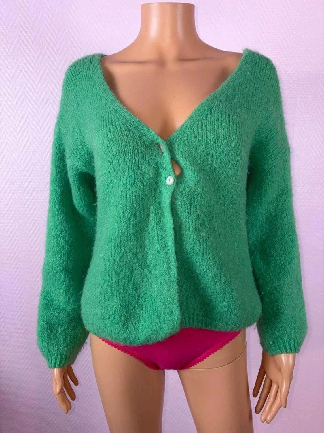 Gillet femme mohair taille 38 propre peu mis